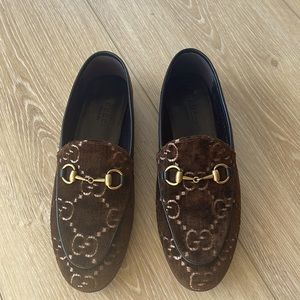Gucci Jordaan GG velvet loafers